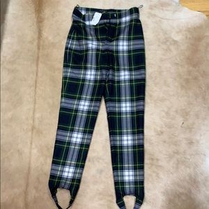 Burberry green tartan stirrup pants